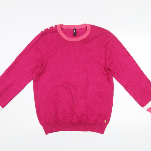 Rant & Rave Women's Pink Crew Neck Pullover Jumper Size 14