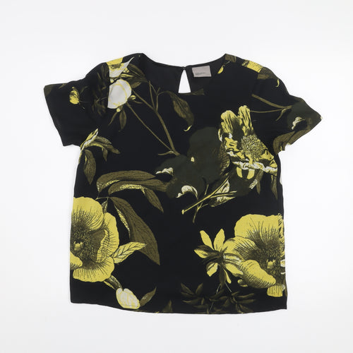 Vero Moda Women's Black Floral Short Sleeve Blouse Size S