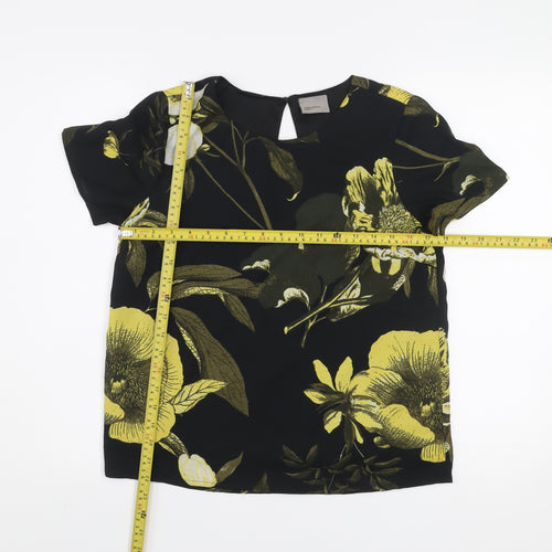 Vero Moda Women's Black Floral Short Sleeve Blouse Size S