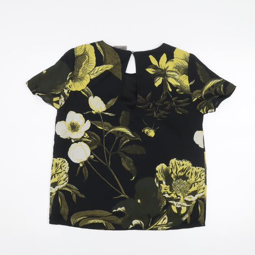 Vero Moda Women's Black Floral Short Sleeve Blouse Size S