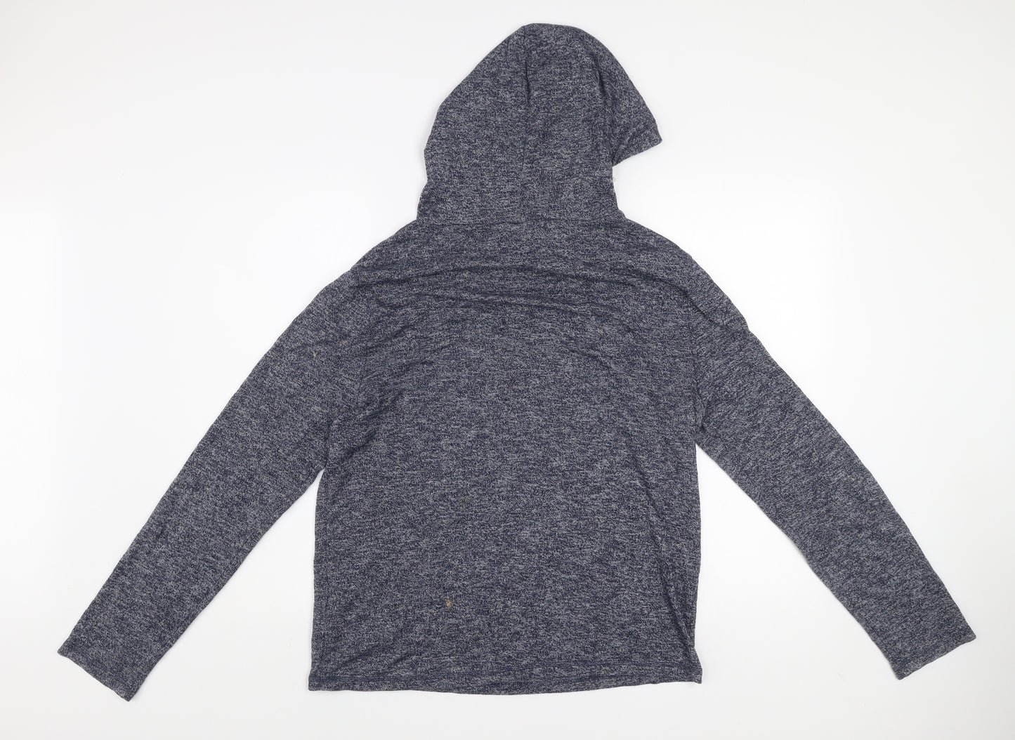 Hollister Men Blue Heather Pullover Hoodie M Cotton Blend