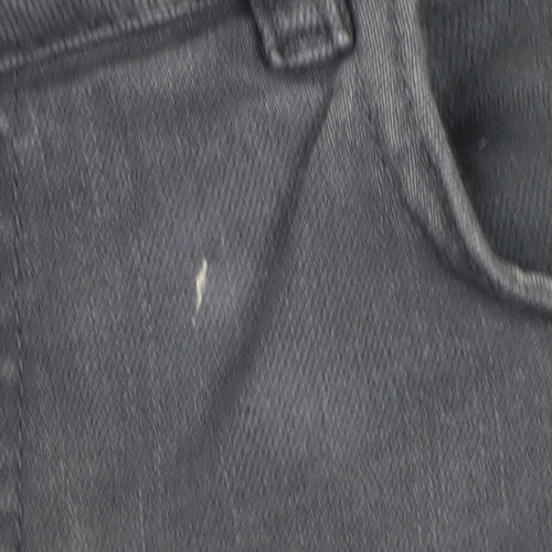 Dolcezza Womens Grey Straight Stretch Jeans Size 6 Embroidered Denim