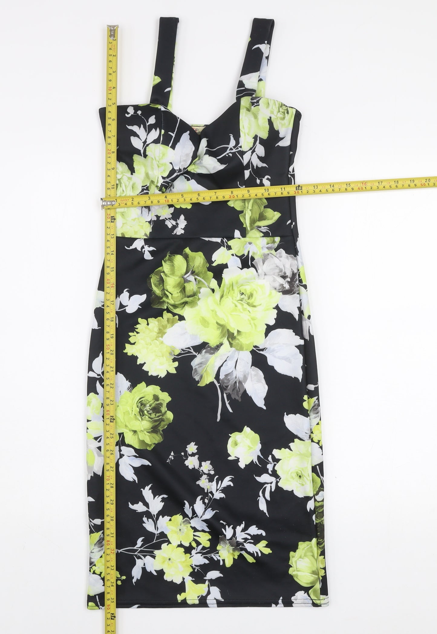 Cameo Rose Women’s Black Floral Bodycon Dress Size 8