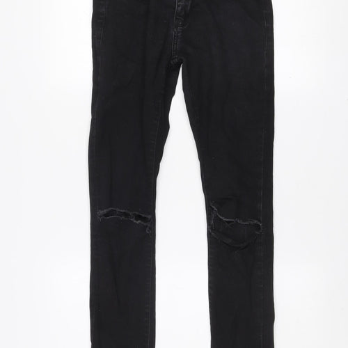 Very Man Black Skinny Fit Jeans Men’s Waist 28 Regular Distressed Denim