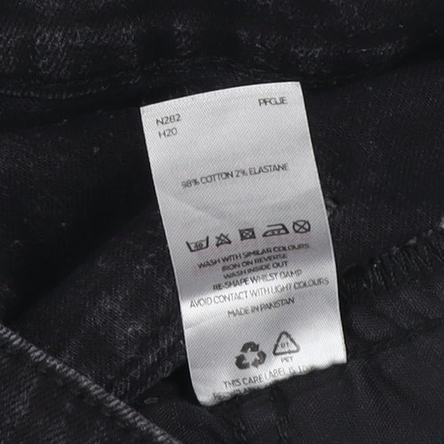 Very Man Black Skinny Fit Jeans Men’s Waist 28 Regular Distressed Denim