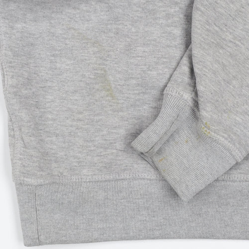 Diesel Mens Grey Small Pullover Hoodie Graphic Print Fleece