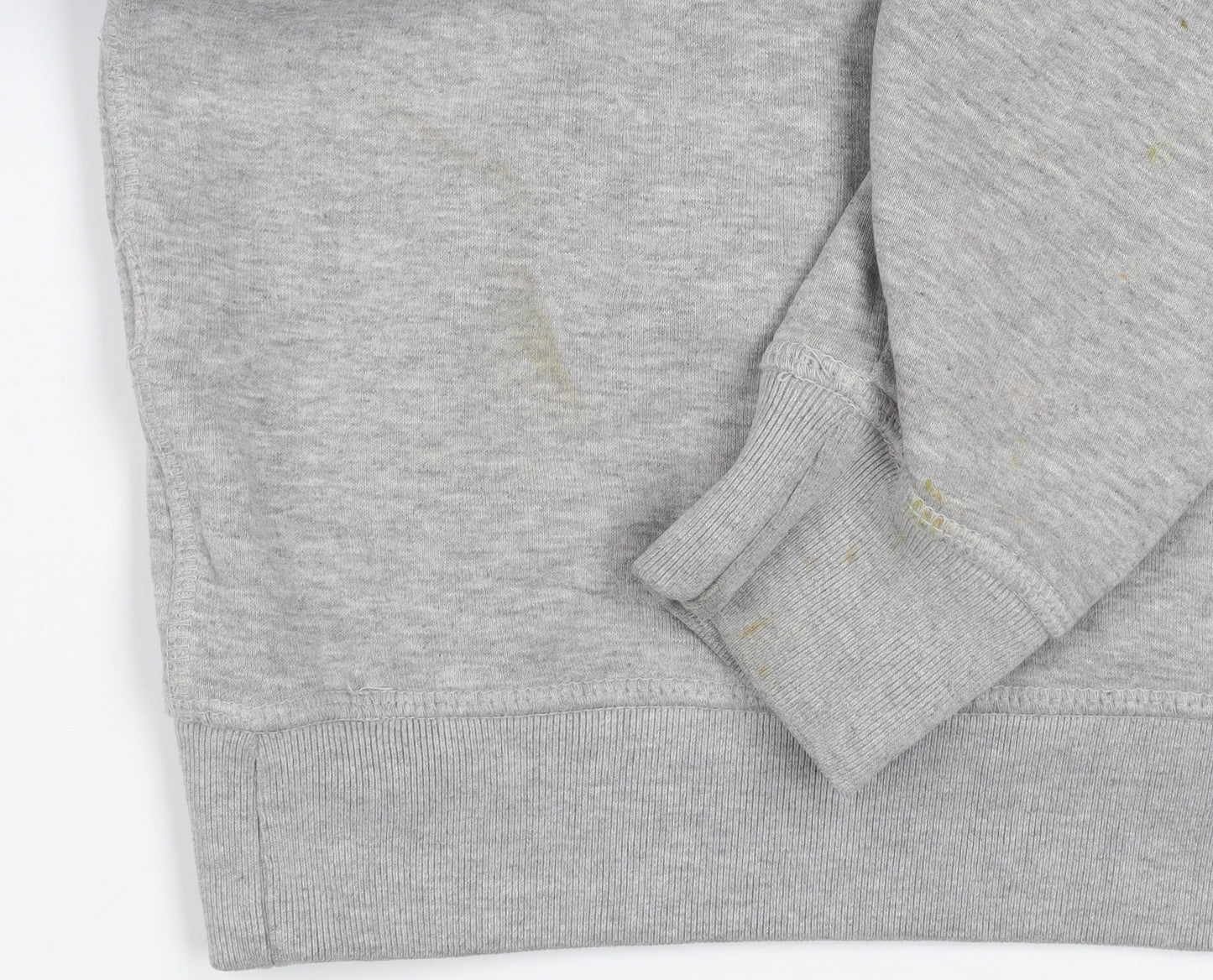 Diesel Mens Grey Small Pullover Hoodie Graphic Print Fleece