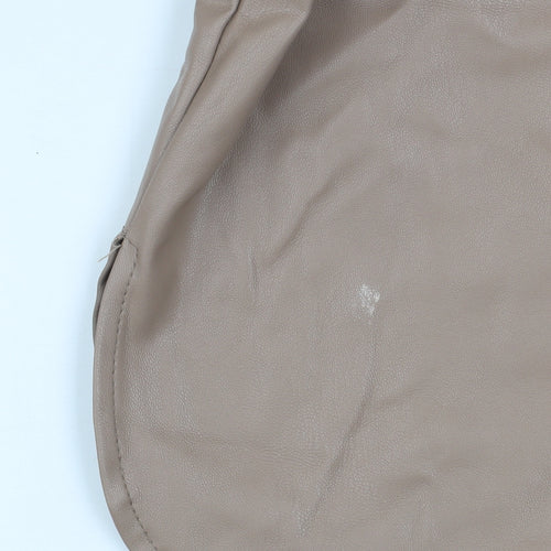 Primark Womens Beige Faux Leather Button Jacket Size 8