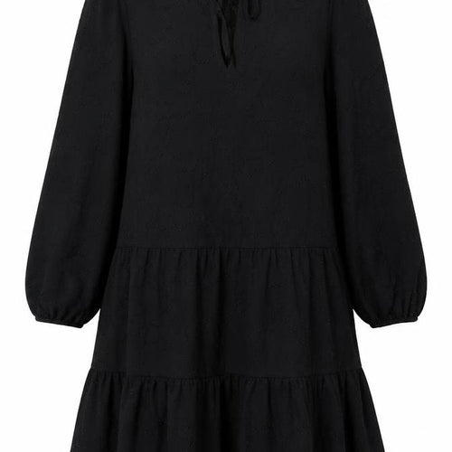 Dunnes Women’s Black Size 12 Ruffle Long Sleeve Shift Dress