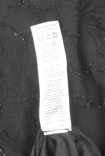 Dunnes Women’s Black Size 12 Ruffle Long Sleeve Shift Dress