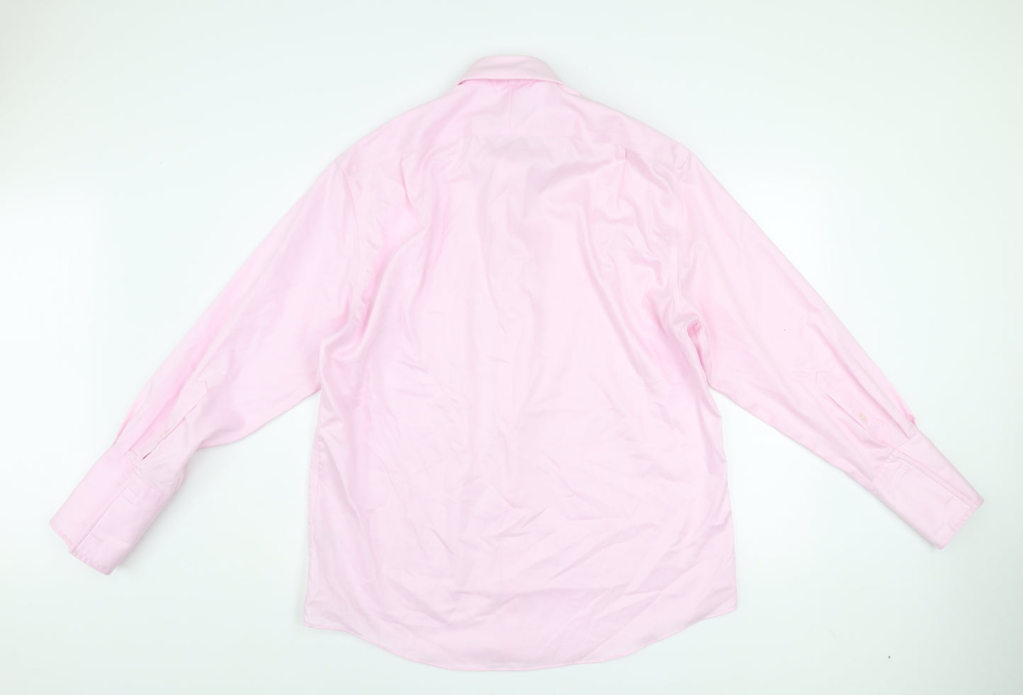 Tasso Elba Men's Pink Regular Fit Non-Iron Cotton Dress Shirt L 16.5