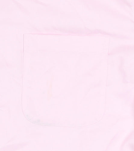 Tasso Elba Men's Pink Regular Fit Non-Iron Cotton Dress Shirt L 16.5