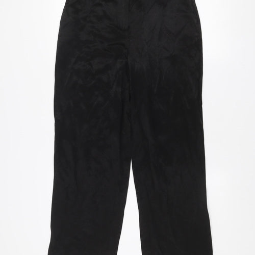 Vila Women Black Size 10 Wide-Leg Trousers in Viscose Blend