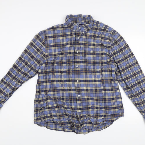 Charles Tyrwhitt Men's Blue Plaid Slim Fit XL Flannel Shirt