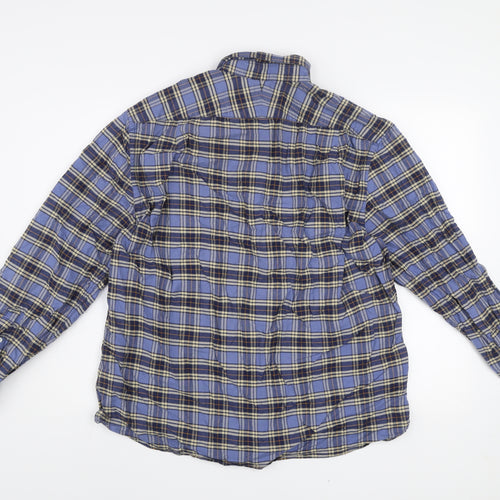 Charles Tyrwhitt Men's Blue Plaid Slim Fit XL Flannel Shirt