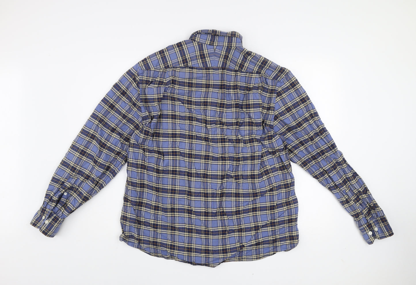 Charles Tyrwhitt Men's Blue Plaid Slim Fit XL Flannel Shirt