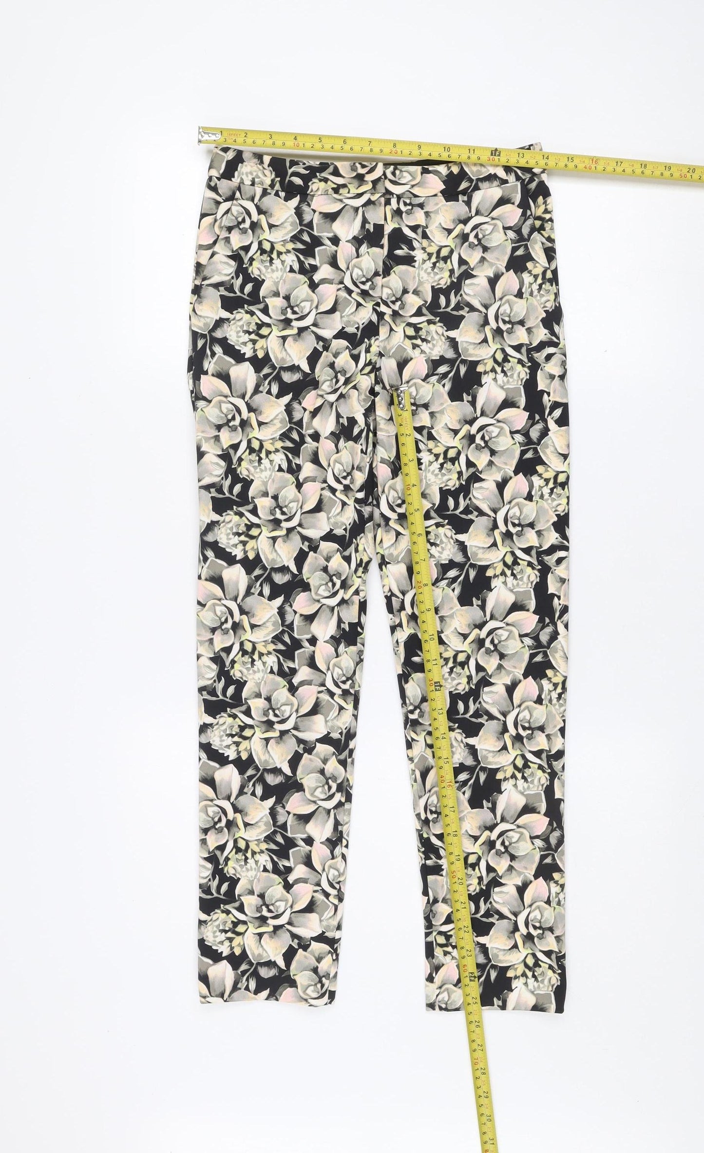 Topshop Women’s Multicoloured Floral Slim Trousers Size 8