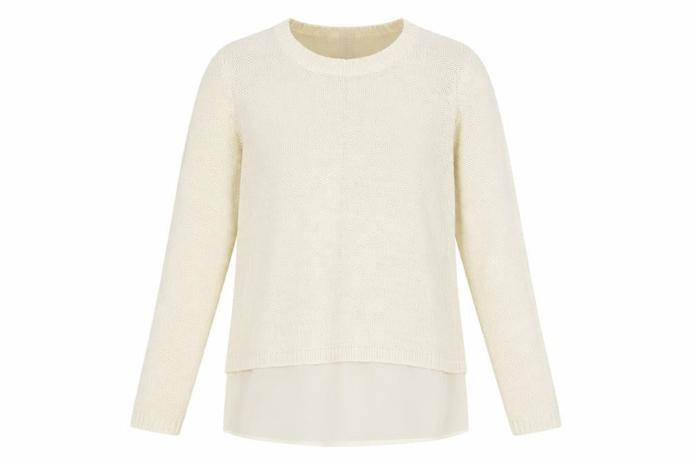 Front view of Bold Sugar Women Beige Knit jumper M Long Sleeve Zip Back