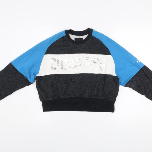 Converse Womens Blue & Charcoal Pullover Sweatshirt XS