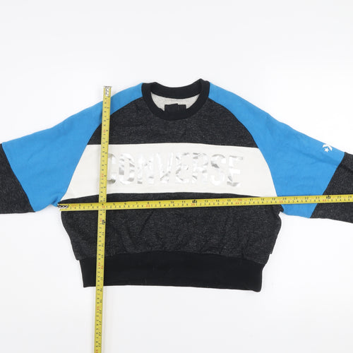 Converse Womens Blue & Charcoal Pullover Sweatshirt XS