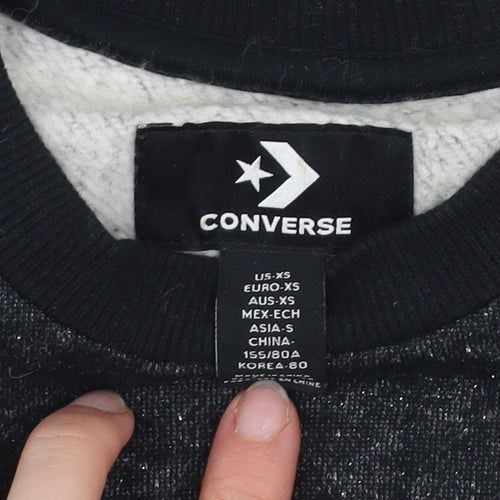 Converse Womens Blue & Charcoal Pullover Sweatshirt XS