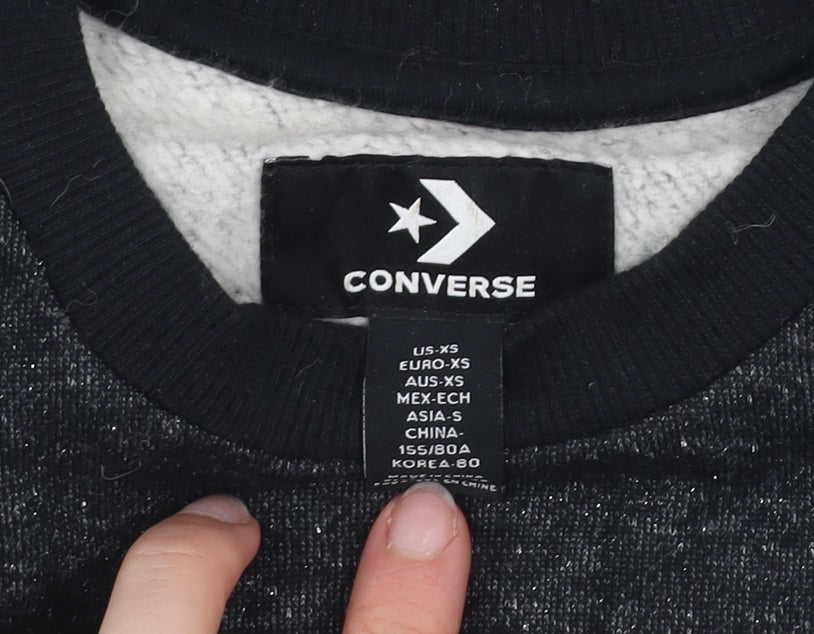 Converse Womens Blue & Charcoal Pullover Sweatshirt XS