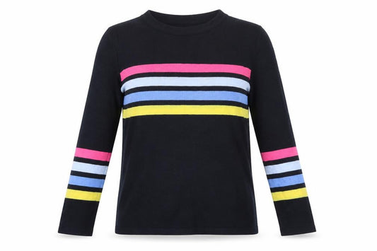 Front view of ASOS Women’s Multicoloured Striped Crew Neck jumper XS