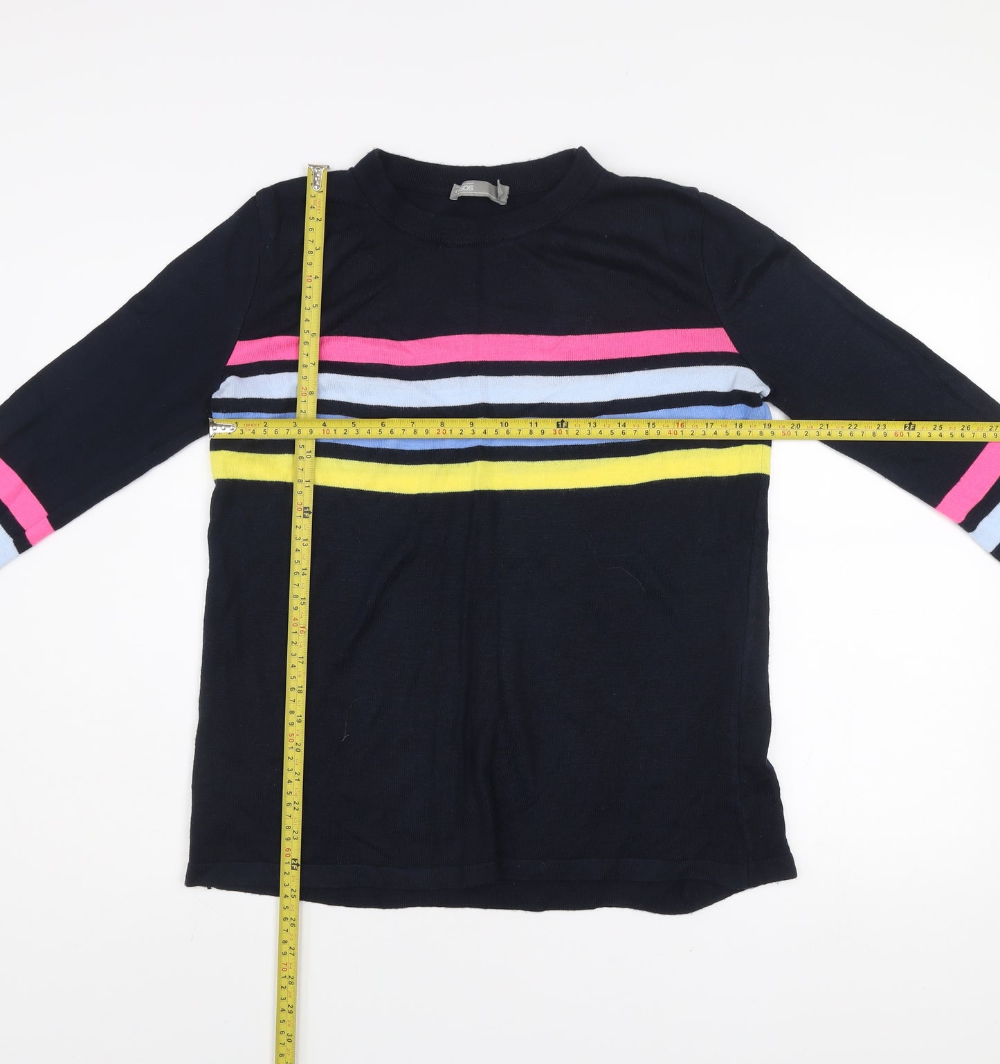 ASOS Women’s Multicoloured Striped Crew Neck Pullover Jumper XS