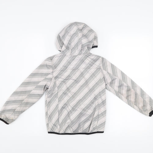 Crivit Girls Grey Hooded Puffer Jacket 7 Years Fleece Lined Outdoor Zip