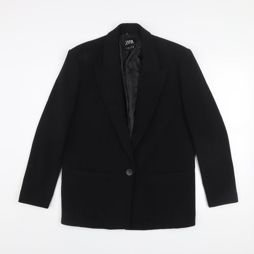 Zara Men's Black Slim Fit Blazer S Classic Mid-Length Jacket
