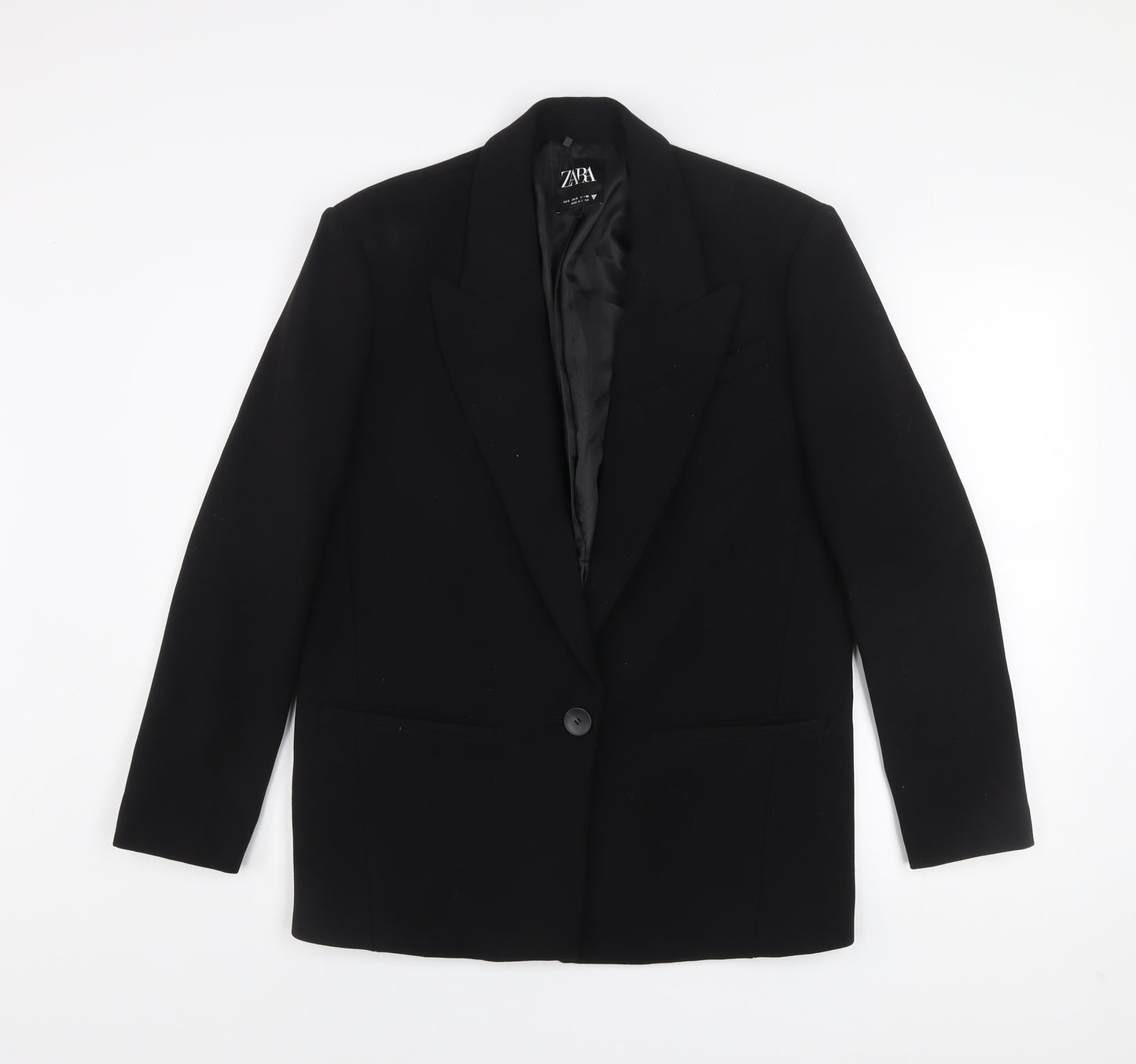 Zara Men's Black Slim Fit Blazer S Classic Mid-Length Jacket
