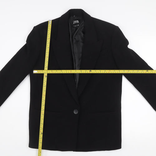 Zara Men's Black Slim Fit Blazer S Classic Mid-Length Jacket