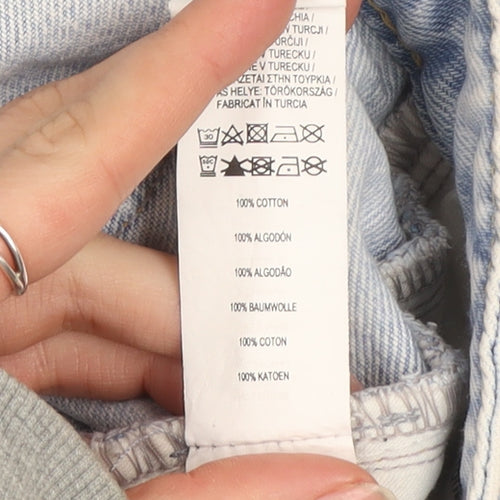 Primark Women’s Light Blue Distressed Boyfriend Jeans Size 10