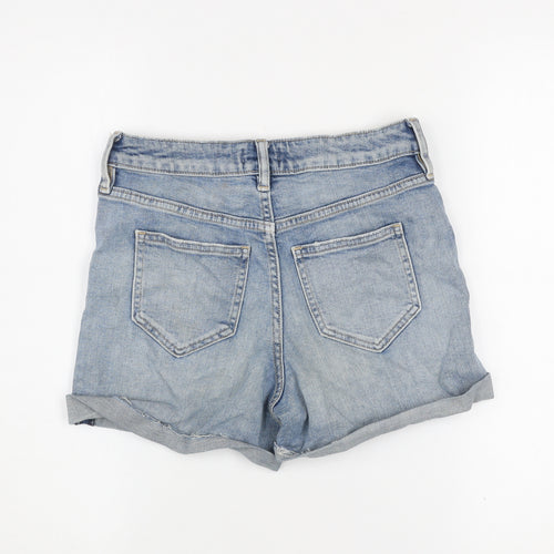 F&F Women Blue Denim Distressed Cut-Off Shorts UK 6