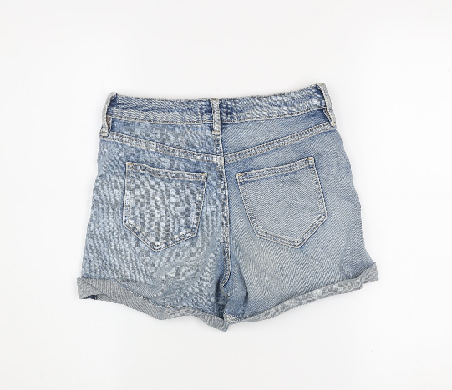 F&F Women Blue Denim Distressed Cut-Off Shorts UK 6