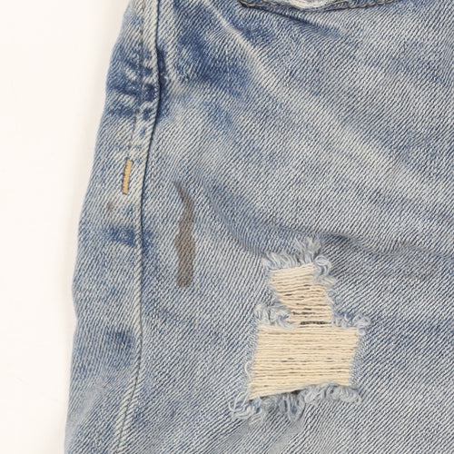 F&F Women Blue Denim Distressed Cut-Off Shorts UK 6