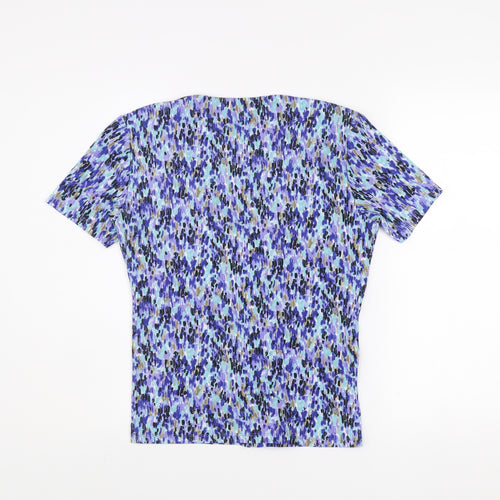 CC Women’s Blue Multicoloured Knot Front Short Sleeve Top Size S