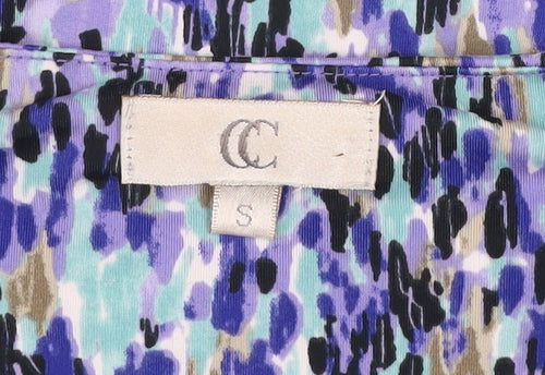 CC Women’s Blue Multicoloured Knot Front Short Sleeve Top Size S
