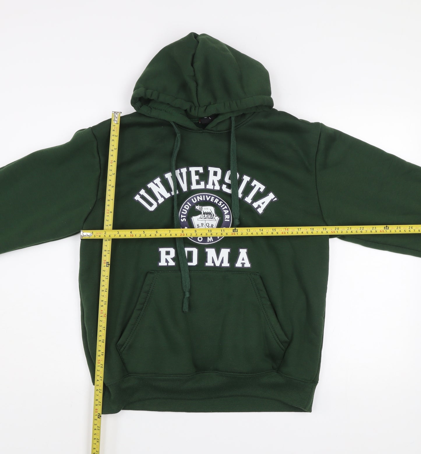 CHIP Men's Green Universita Roma Pullover Hoodie L Regular Fit