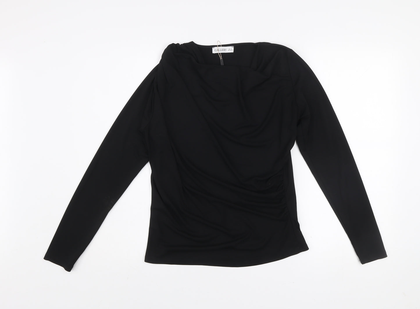 Gallery Women's Black Long Sleeve Polyester Blouse Size S