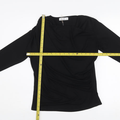 Gallery Women's Black Long Sleeve Polyester Blouse Size S