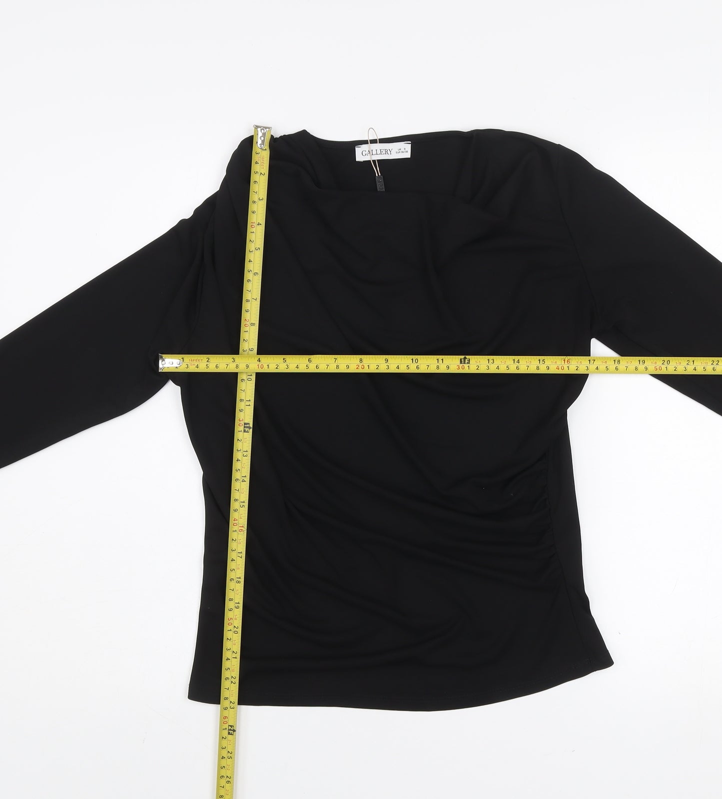 Gallery Women's Black Long Sleeve Polyester Blouse Size S
