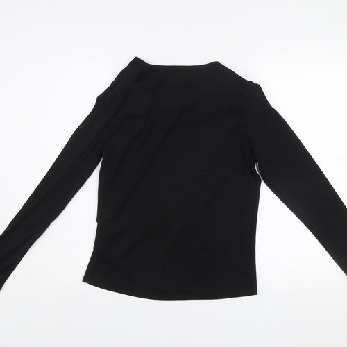 Gallery Women's Black Long Sleeve Polyester Blouse Size S
