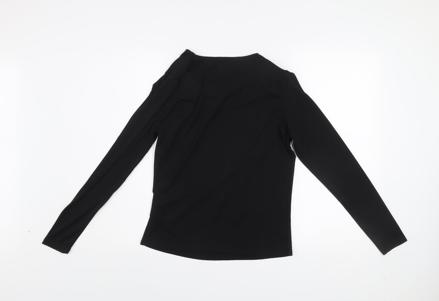 Gallery Women's Black Long Sleeve Polyester Blouse Size S