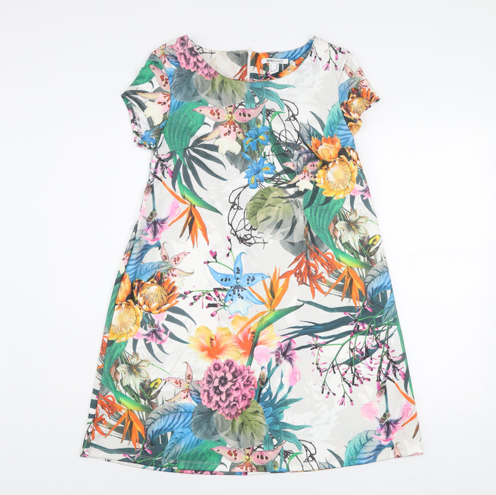 SUITEBLANCO Women's Multicoloured Size 12 Floral Shift Dress