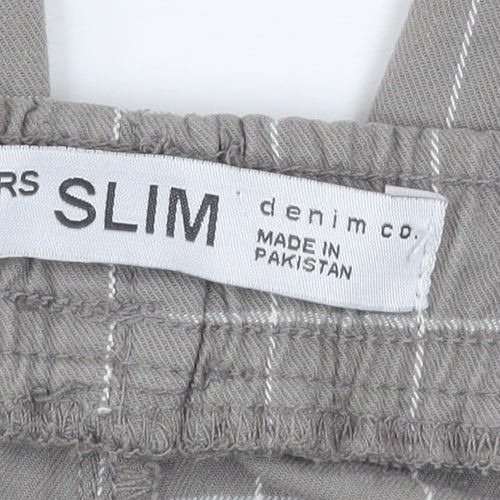 Denim Co Boys Grey Check Slim Fit Jogger Trousers 13-14 Years