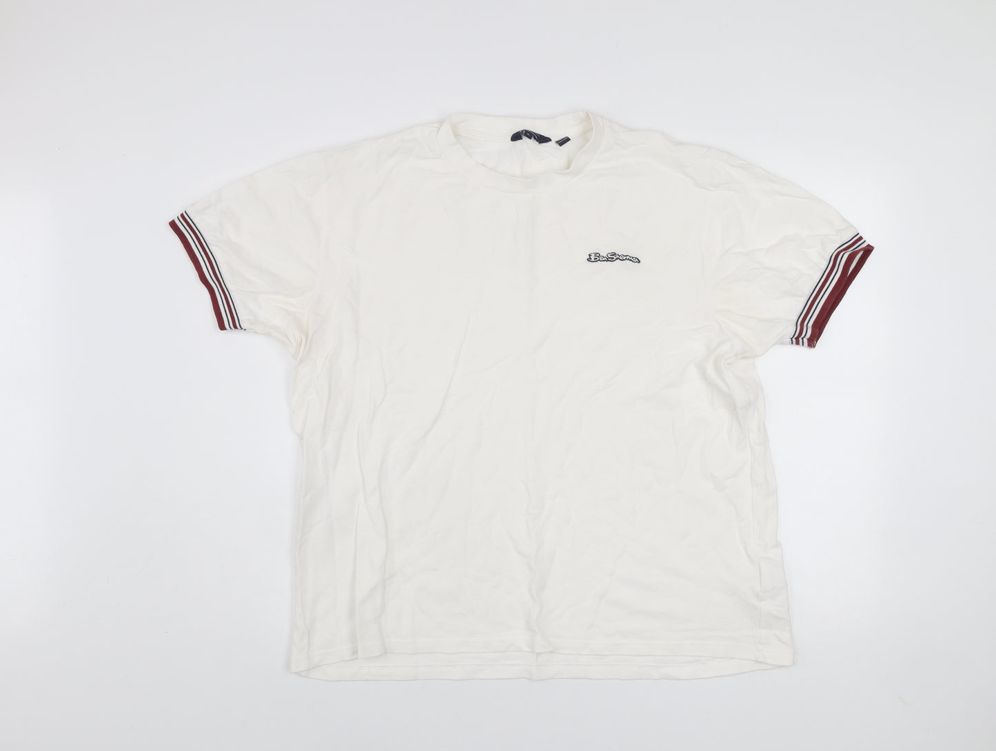 Ben Sherman Men's White XL Short Sleeve Cotton Crew Neck T-Shirt