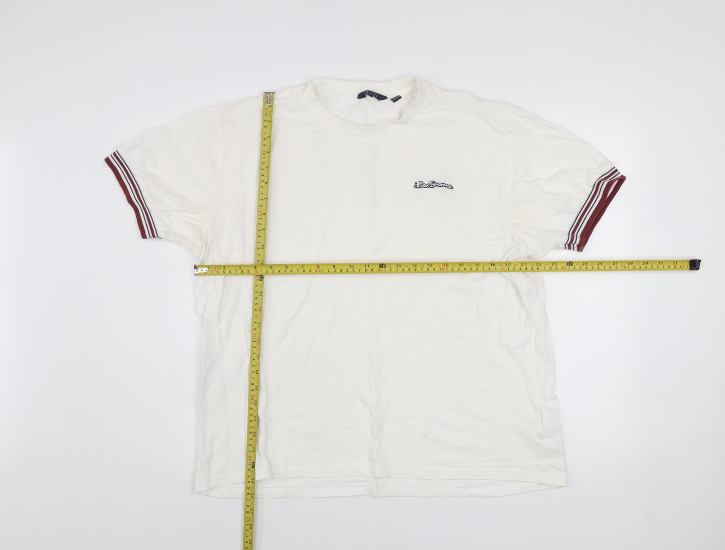 Ben Sherman Men's White XL Short Sleeve Cotton Crew Neck T-Shirt