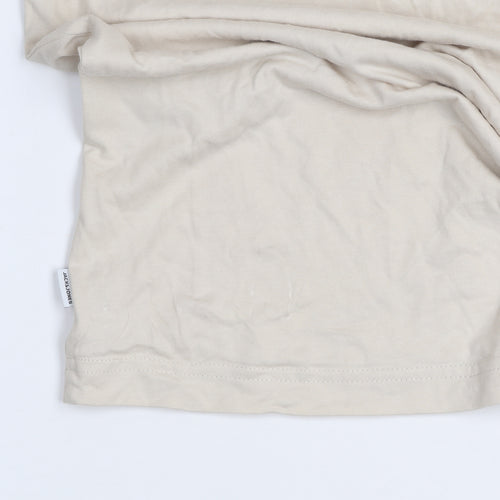 Jack & Jones Men’s Beige XL Short Sleeve Cotton Crew Neck T-Shirt