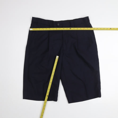 Tailored Image Men's Navy Blue 36R Pleated Chino Shorts Wool Blend